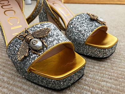 gucci glitter sandals