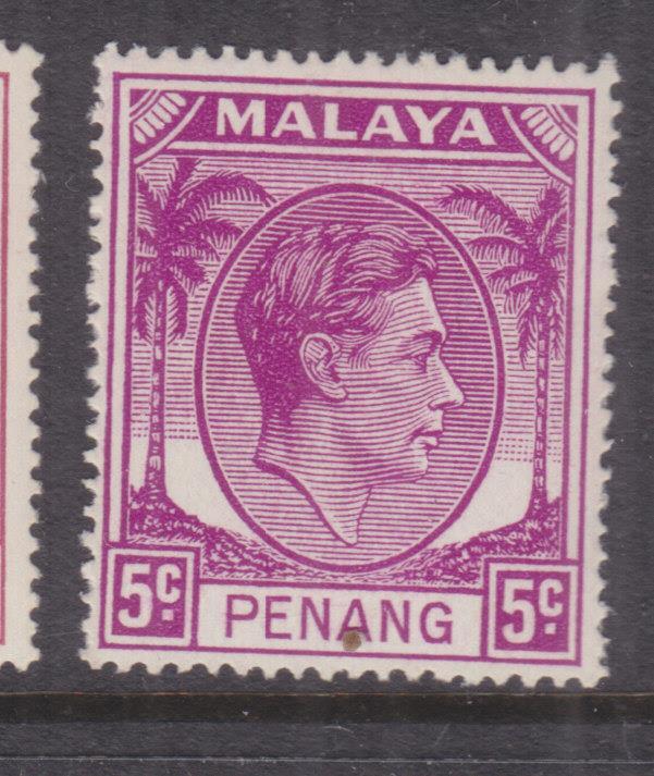 PENANG, 1952 KGVI 5c. Bright Purple, lhm. | eBay
