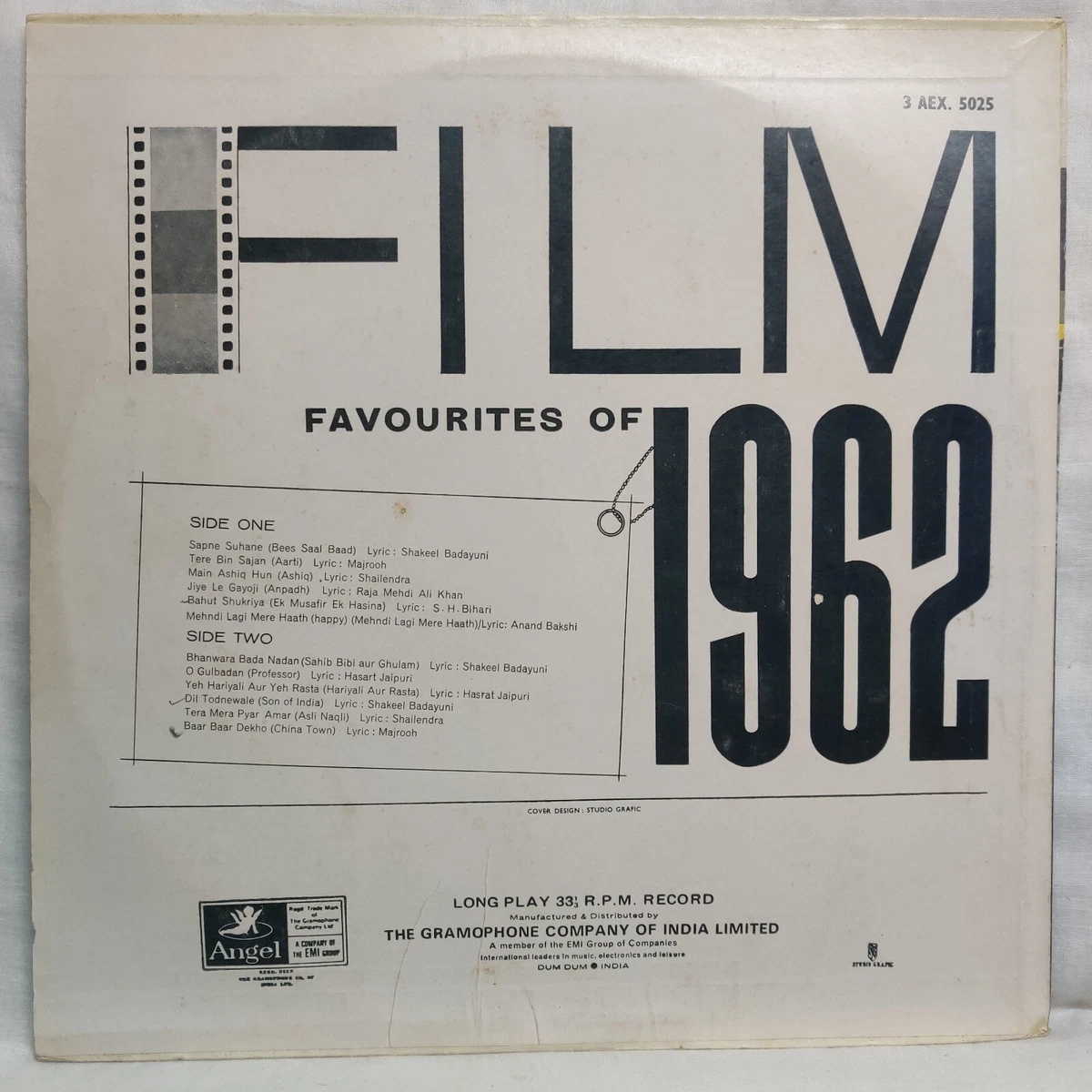 Film favourites Of 1962 LP Vinyl Record Bollywood Hindi Song OST Rare  Indian VG+ | eBay