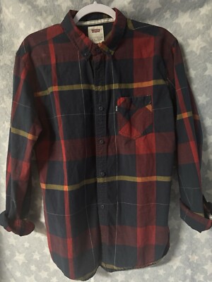 LEVIS STRAUS Men s Checked Button Down Long Sleeve Shirt Vintage Large NICE