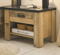 Nachttisch In Used Wood Hell Und Anthrazit Nachtkommode Mit Schubkasten Stove
