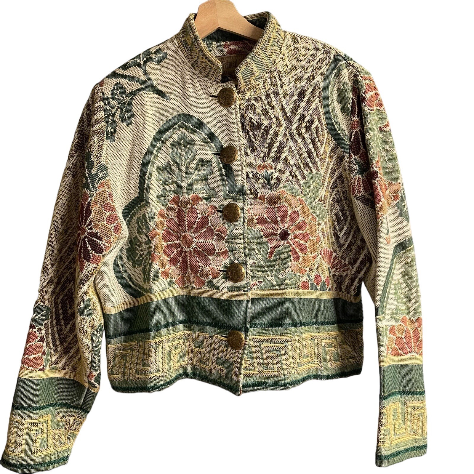 Giacca arazzo stampa agrifoglio "Painted Pony" vintage anni 90 maglione oversize anni 90