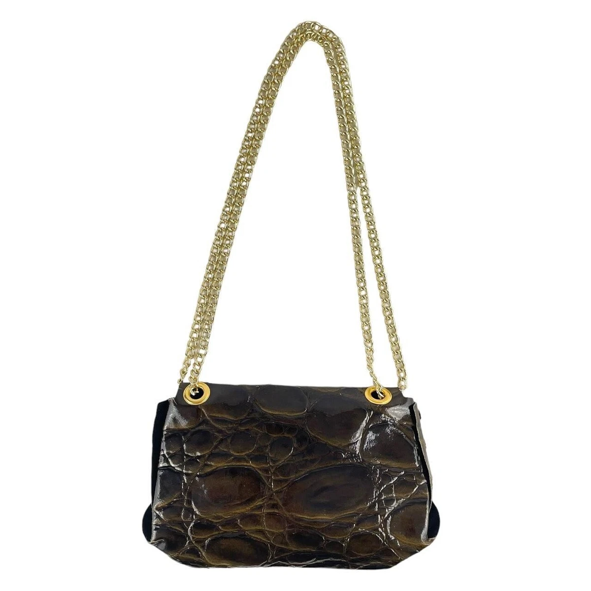 Dark brown cheap croc bag