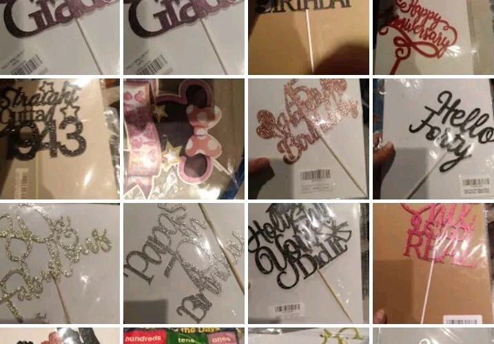 Dibujos animados feliz cumpleaños, aniversario, jubilación, adorno de pastel, paquete Foto 2 de 2