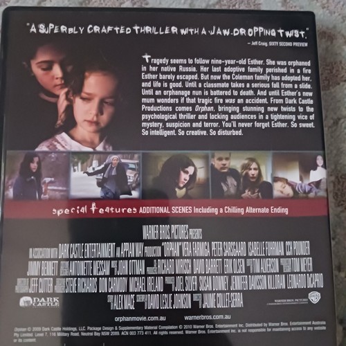 ORPHAN DVD VERA FARMIGA GENUINE REGION 4 THRILLER HORROR MOVIE - Picture 3 of 6