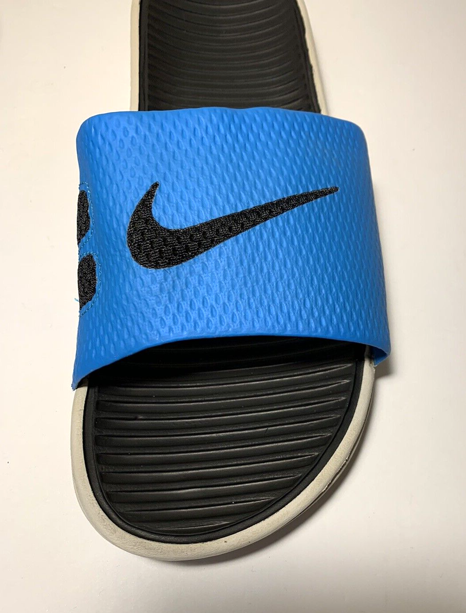 Nike Men's Size 8 Benassi Solarsoft Slides Black Blue 576427-400