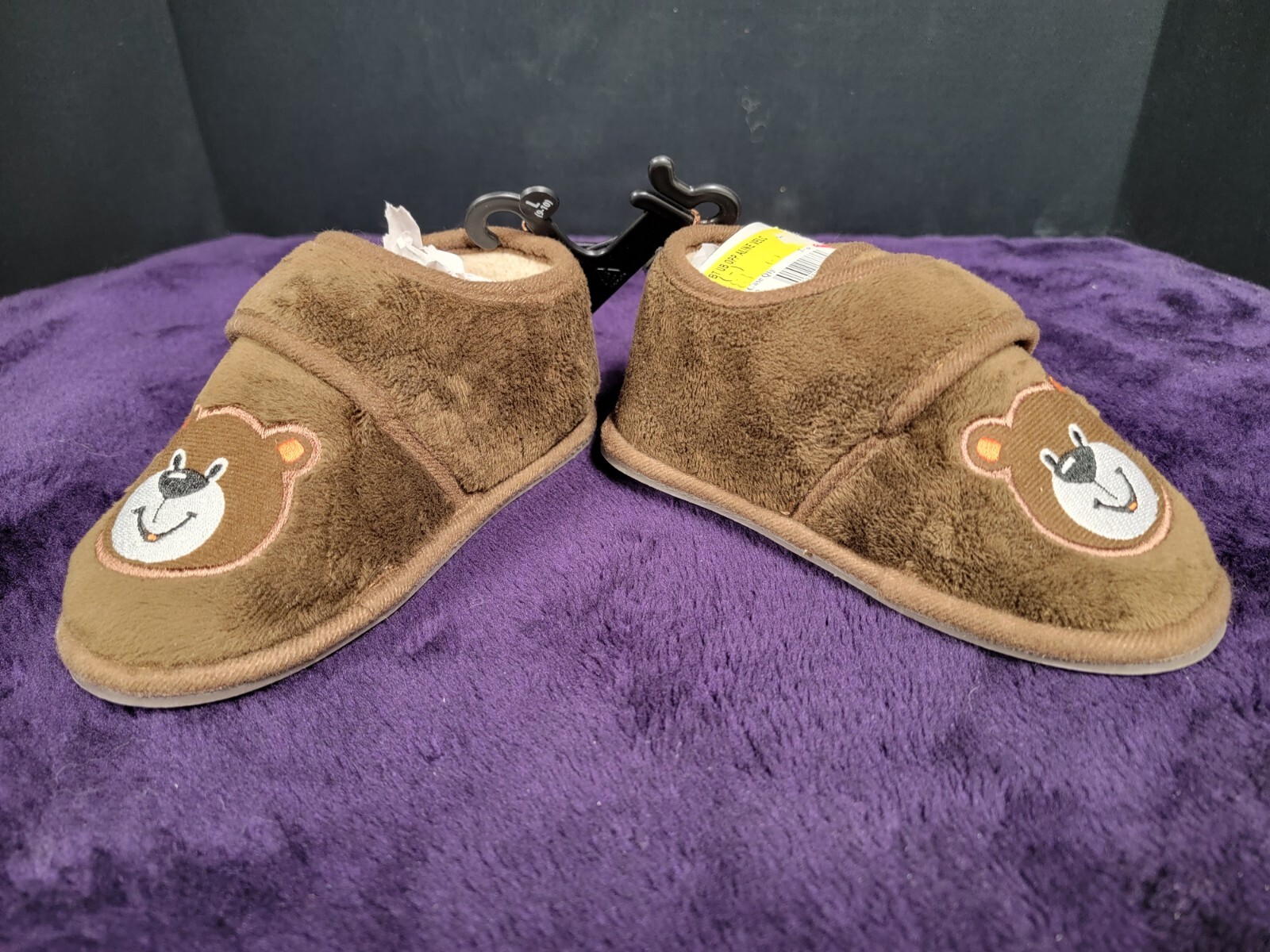 SAOLA Pantofole Teddy Bear bambino marrone suola antiscivolo (taglia Large (9 10))