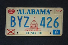 1977 CONECUH Alabama State CAPITOL Building Heart of Dixie License Plate