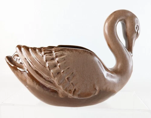 Brown Frankoma 228 Swan Flower Pot - Shades of Bown - 8" x 5" - MCM Mid Century