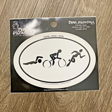 Swim Bike Run Ironman Triathlon 2007 Ellipse Sticker 5" Black on White