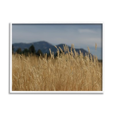 Wheat Field Landscape White Framed Giclee Art Design by Sue Schlabach