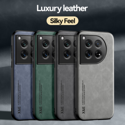 For OnePlus 12 Shockproof Magnetic PU Leather Slim TPU Back Phone Case Cover