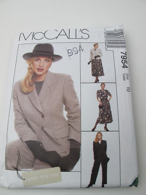 7954 UNCUT Vintage McCalls SEWING Pattern Misses Jacket Top Skirt Pants ...