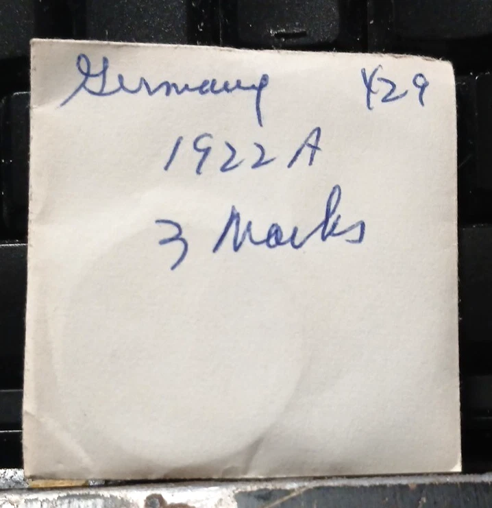 Germany Weimar 1922-A 3 Marks GEM UNCIRCULATED WOW - Image 3 of 4