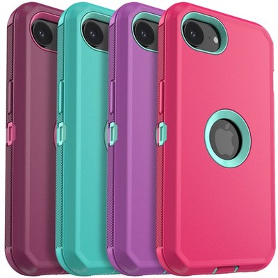 For iPhone 17e Phone Case Heavy Duty Rubber Shockproof 3-Layer Protective Cover