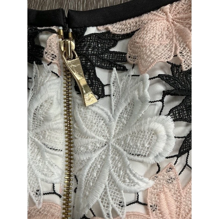 Abito tubino Kate Spade Tiger Lily pizzo floreale senza maniche zip posteriore taglia 0