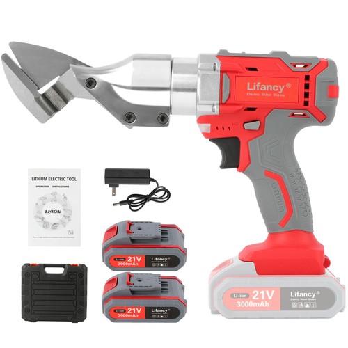 21 Volt 15 Gauge 3,000-SPM Off-Set Metal Shears Swivel Head Cordless 2 Batteries