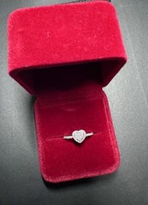 Natural Diamonds In 18k White Gold Heart Ring