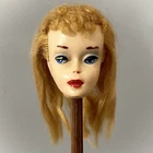 Vintage Mattel #3 Ponytail Barbie Doll Head Blonde Hair 1960’s Blue Eyeliner TLC