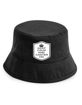 Keep Calm & Canter On Fischerhut lustig Reiter Fan Geburtstagsgeschenk