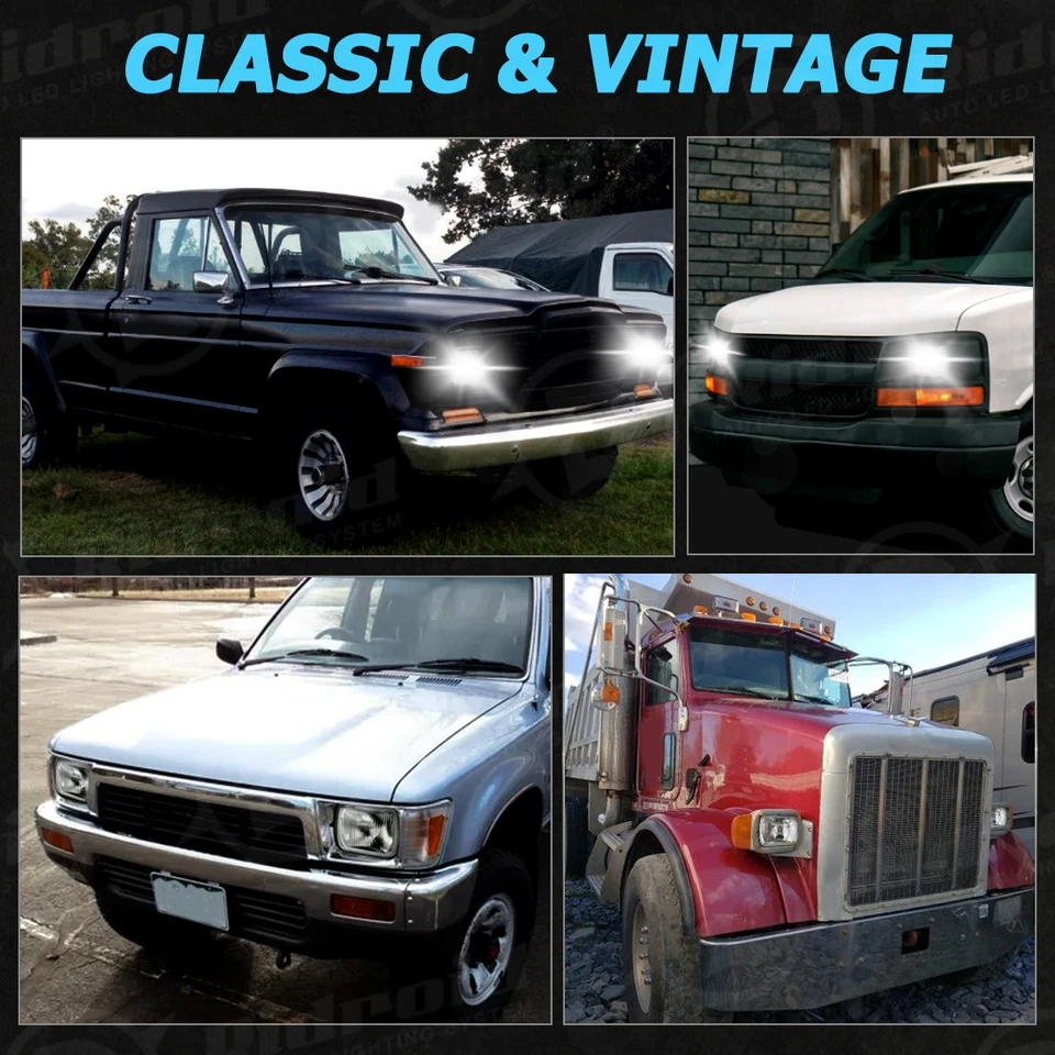 Pair 5x7" 7x6" LED Headlights Original Look H4 Plug For Dodge D150 D250 D350 Ram - Imagem 4 de 4