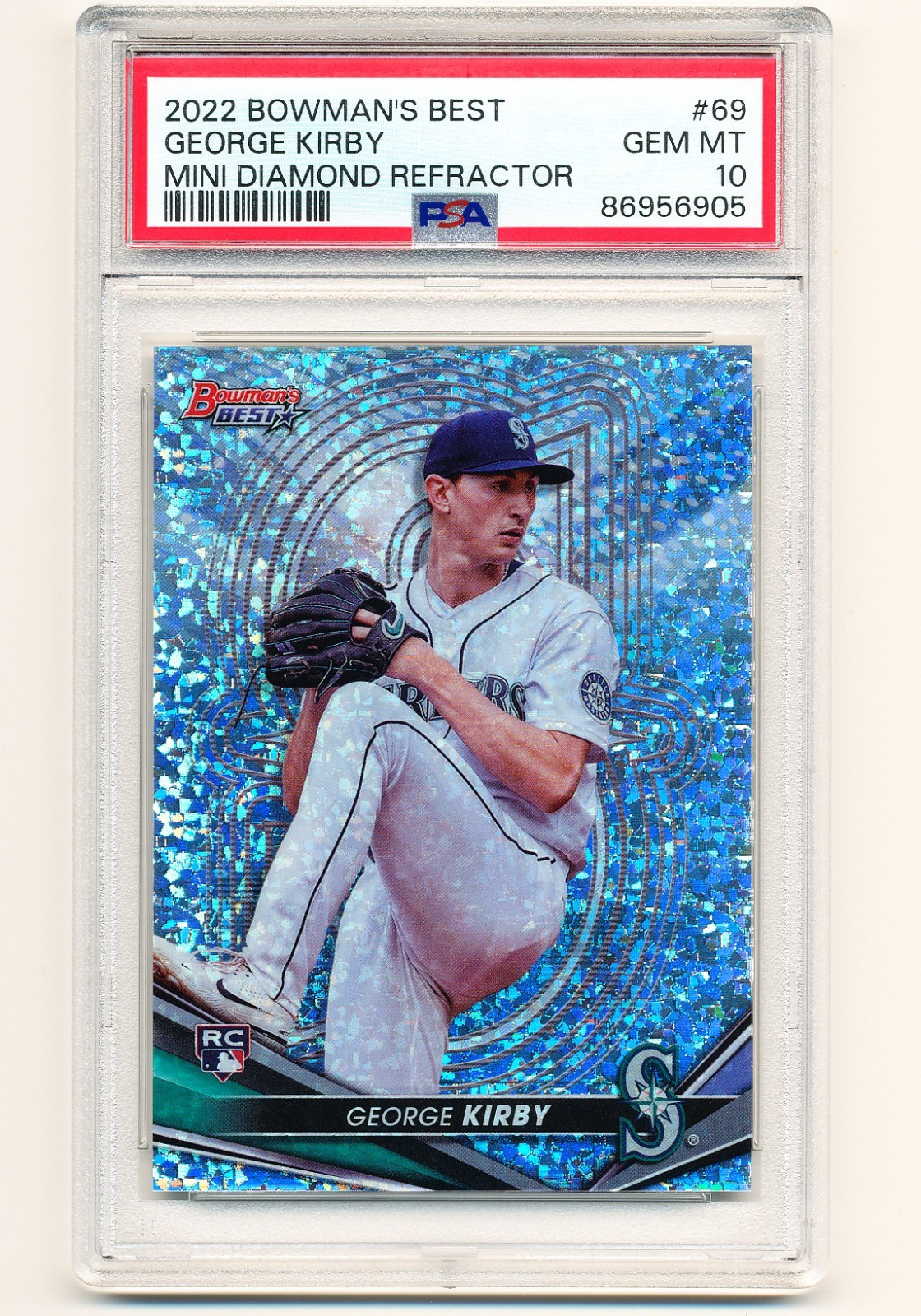 2022 Bowmans Best - George Kirby - Mini Diamond Refractor /299 - GEM MINT PSA 10