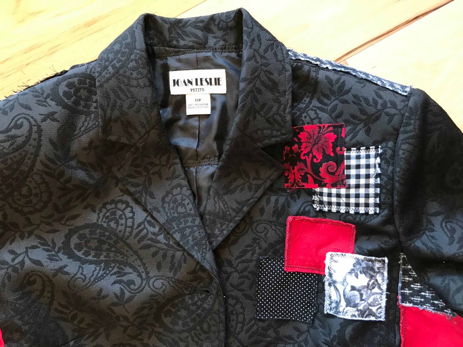 Upcycled Patchwork Jacket, Handcrafted Boho Red B… - image 14