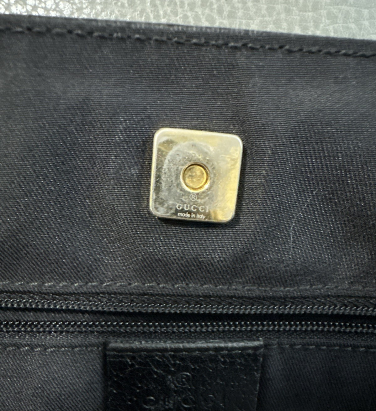 Gucci GG Canvas Abbey Pocket Tote Leather Black Shoulder Bag Authentic Pre-owned thumbnail 15