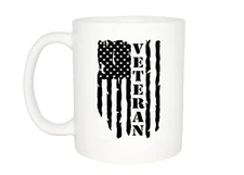 Rogue River Tactical Tattered USA Flag Veteran Coffee Mug Military Vet Novelt...