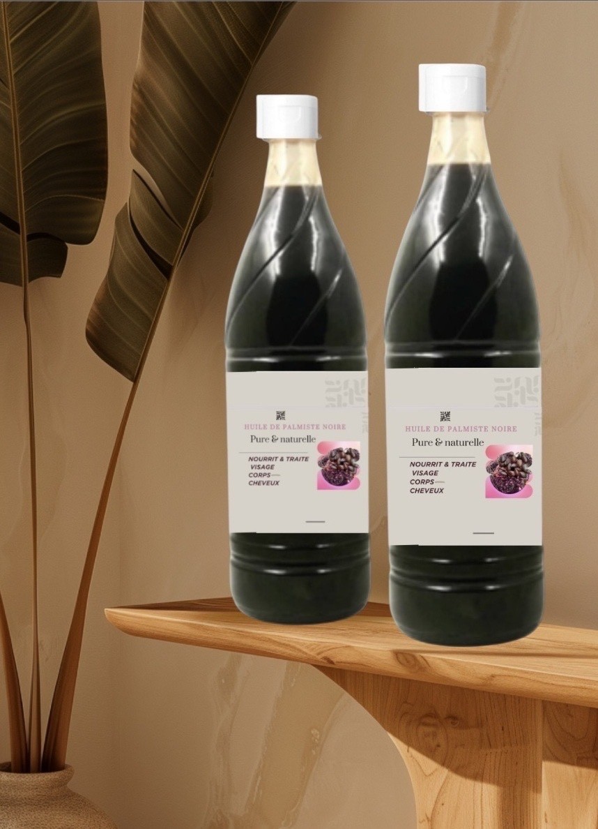 Huile de palmiste noire pure naturelle 500 ml soin cheveux et peau