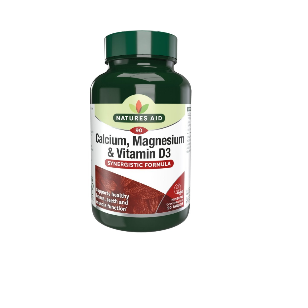 Natures Aid Calcium Magnesium + Vitamin D3 - 90 Tablets For Bone Health - Image 3