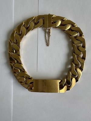 Celine ID Choker Chain Necklace Golden Brass Phoebe Philo Old Celine