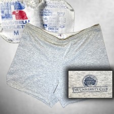 VTG Russell Athletic Mens M / L Shorts Gray The University Club Cotton Blend USA