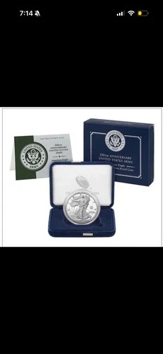 250th Anniversary United States Army American Eagle One Ounce Silver Proof Coin