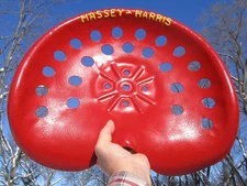 Vintage Embossed Massey Harris Farm Tractor Seat Farmhouse Decor Raised Letters