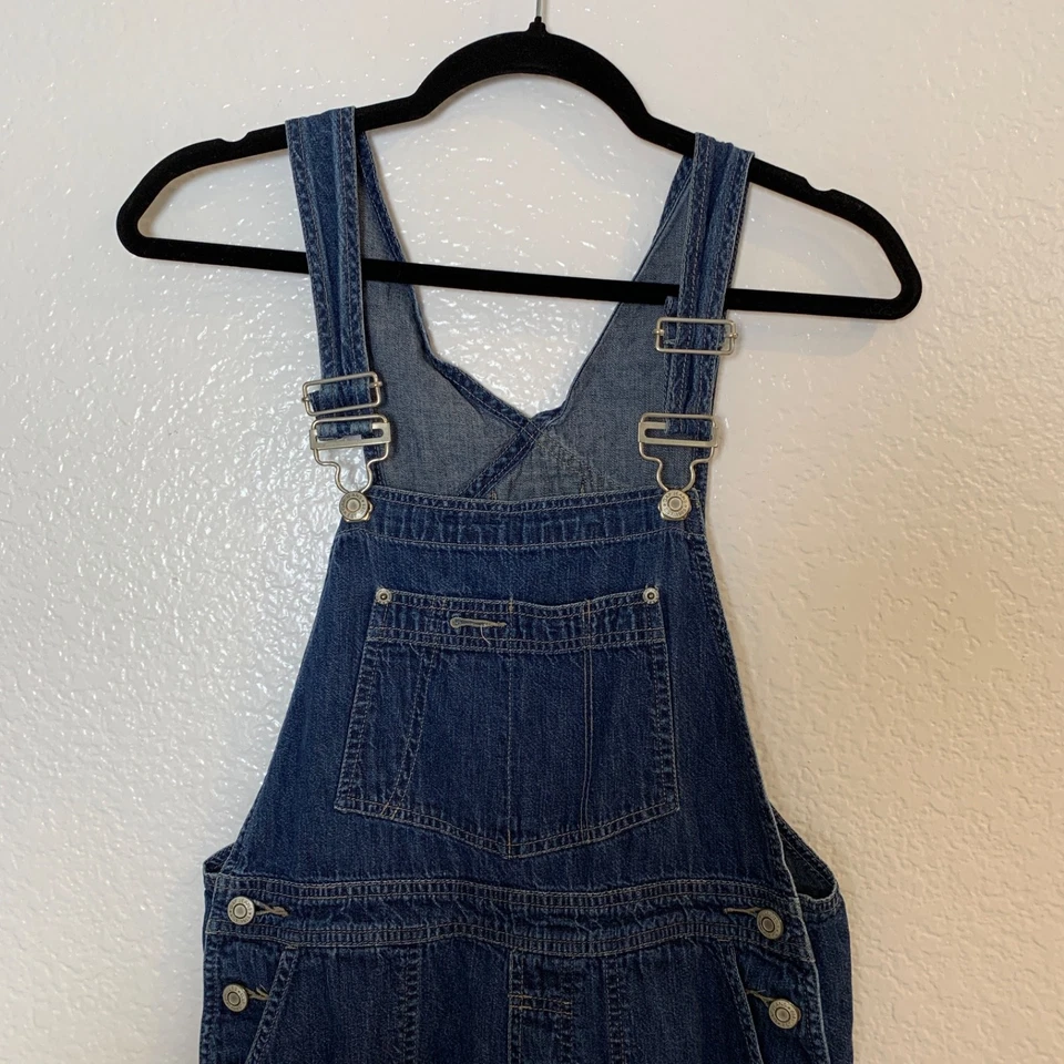Gap Womens Bib Overalls Denim Size XS Cotton Blue Carpenter Wide Leg Farmer Boho - Image 2 of 4