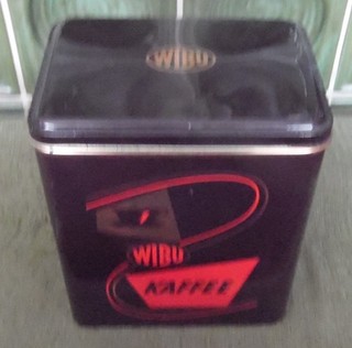 Alte Dose Blechdose Kaffeedose Wibu Kaffee 22 cm x 16 cm Höhe 26 cm