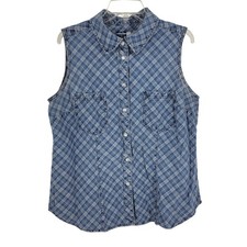 VTG Plaid Button up Blouse Cottagecore 18/20 Grunge farmcore countrycore rustic