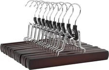 Amazon Basics Wooden Pants Hangers - Cherry, 10-Pack 10-Pack, Cherry 