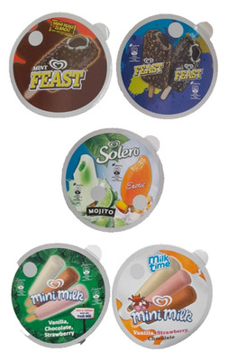 SET 5x WANDWÄNDE FEST SOLERO MINI MILCH EISWAGEN AUFKLEBER NOS!