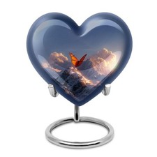 Mountain Butterfly Urn 3inch Heart Decorative Keepsake Urns For Human Ashes