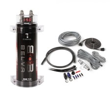 B1DK42BK 1 Farad Capacitor 4 Gauge 2-Channel Amplifier Wiring Kit with RCA Cable