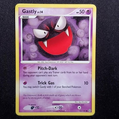 Gastly 62/100 Common Stormfront Pokemon Moderately Played