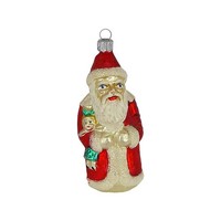 Haberland Christbaumschmuck,-Kugel - Kleiner Weihnachtsmann Mit Puppe Rot 11 Cm