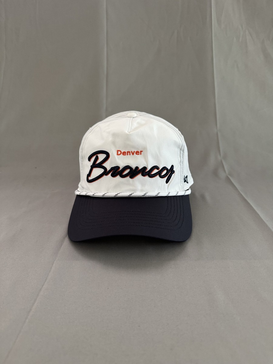 '47 Brand Denver Broncos NFL Script Logo Snapback Hat White Navy