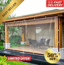 Clear Tarp with Grommets 4X6FT Transparent Heavy Duty Waterproof Patio Enclosure