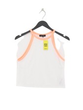 New Look Damen Top UK 10 Creme Polyester mit Elasthan, Viskose Basic