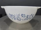 Vintage Pyrex 441 Colonial Mist Cinderella Bowl White With Blue Flowers