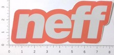 Neff Headwear Snowboard Skate Block Logo Orange White Sticker Decal Neff Headwear Snowboard Skate Block Logo Orange White Sticker Decal