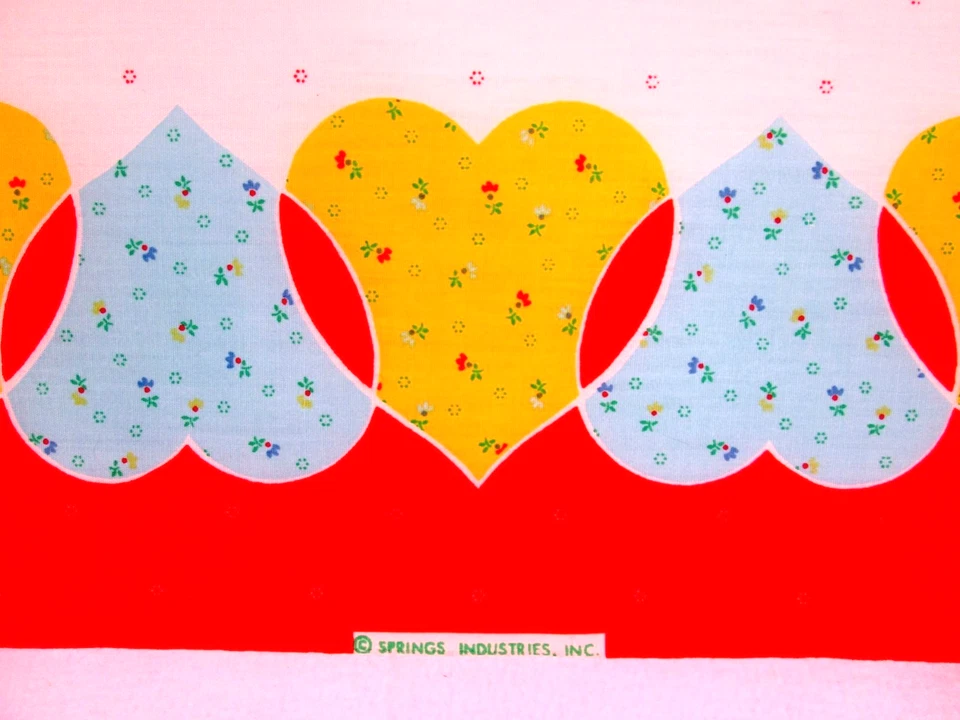 Vintage Sunbonnet Sue Sam Cheater Quilt Fabric Panel Calico Floral Heart Scotty - Image 3 of 4